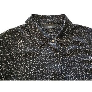 Mossimo Black White Long Top Printed Long Sleeve Collared Button Up Womens Small